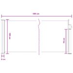 vidaXL Retračná bočná markíza Sivá 500 x 100 cm Polyester – Obrázok 8