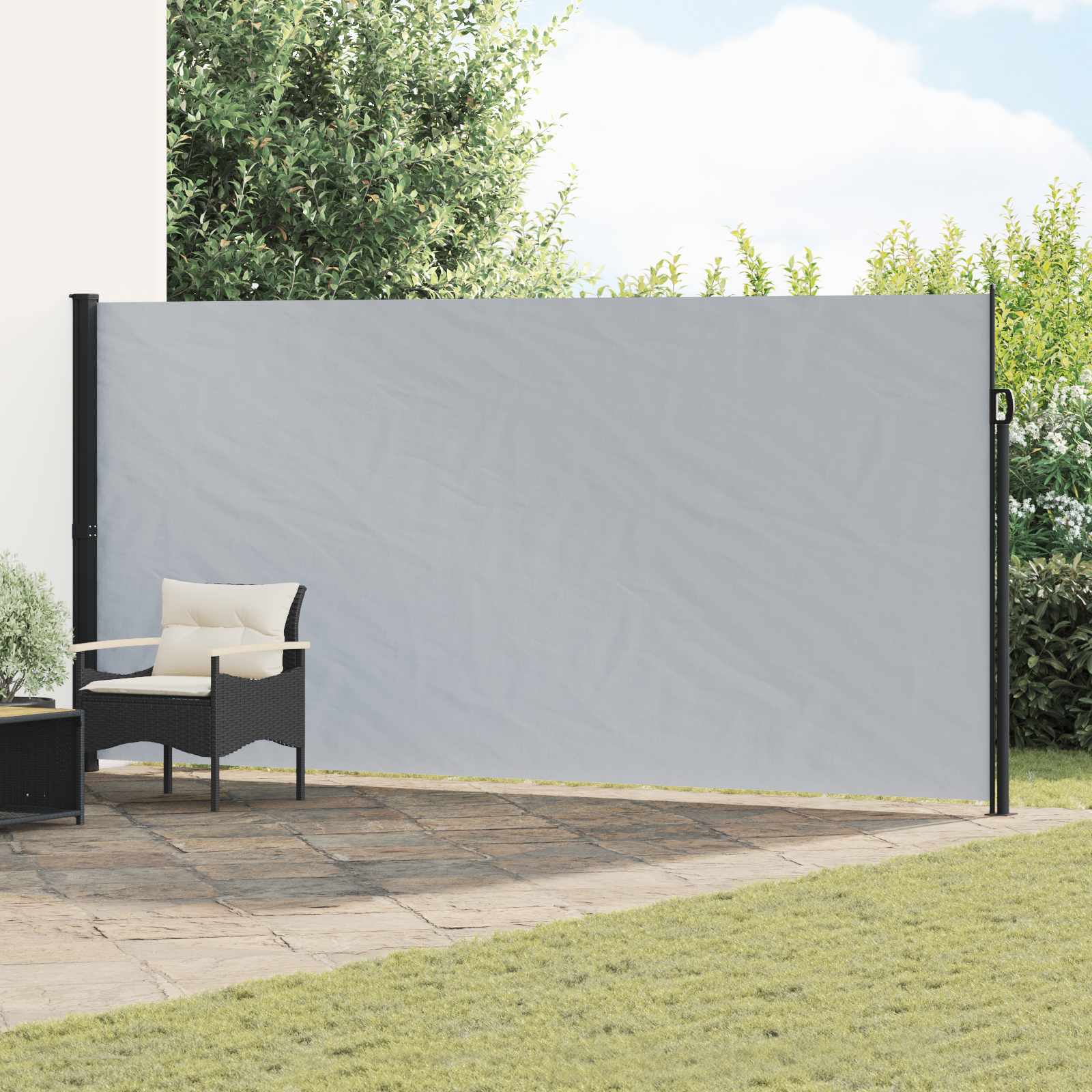 42035485_1.jpg vidaXL Retračná bočná markíza Sivá 500 x 180 cm Polyester – Obrázok 1