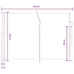 vidaXL Retračná bočná markíza Sivá 600 x 140 cm Polyester – Obrázok 8