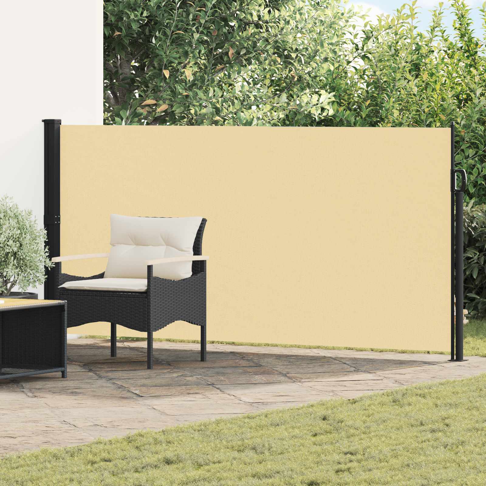 42035520_1.jpg vidaXL Retračná bočná markíza Piesková 600 x 160 cm Polyester – Obrázok 1