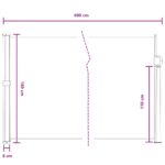 vidaXL Retračná bočná markíza Sivá 600 x 180 cm Polyester – Obrázok 8