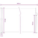 vidaXL Retračná bočná markíza Piesková 600 x 220 cm Polyester – Obrázok 8