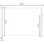 vidaXL Retračná bočná markíza 120 x 300 cm – Obrázok 7
