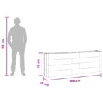 vidaXL Vyvýšený záhradný záhon Čierna 200 x 30 x 72 cm WPC a hliník – Obrázok 6