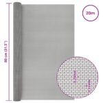 vidaXL Sieťová obrazovka 80 x 2000 cm 60 Mesh Nerezová oceľ 201 – Obrázok 7