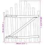 vidaXL Zakrytá brána 100 x 120 cm Impregnované Lieskové Dřevo Hnedá – Obrázok 7