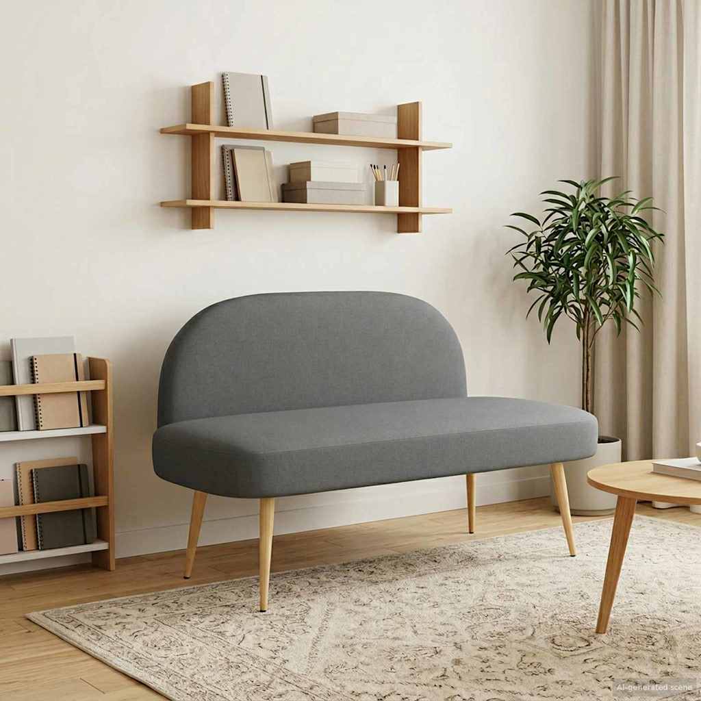 42040757_1.jpg vidaXL čalúnená lavica so spätným opierkom Tmavosivá 110 x 60 x 76 cm – Obrázok 1