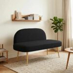 vidaXL čalúnená lavica so spätným opierkom Čierna 110 x 60 x 76 cm
