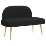 vidaXL čalúnená lavica so spätným opierkom Čierna 110 x 60 x 76 cm – Obrázok 2