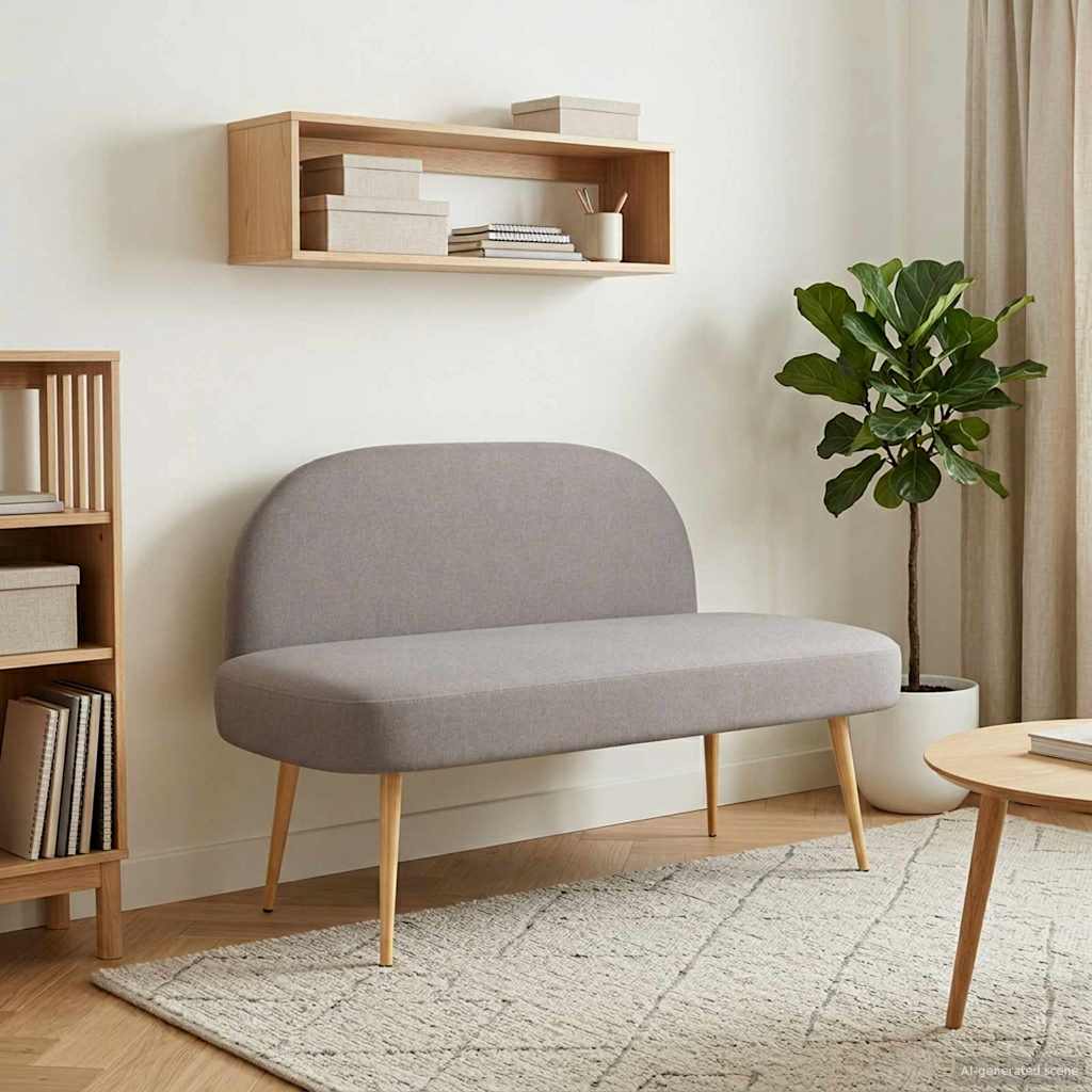 42040762_1.jpg vidaXL čalúnená lavica so spätným opierkom Sivohnedá 110 x 60 x 76 cm – Obrázok 1