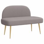 vidaXL čalúnená lavica so spätným opierkom Sivohnedá 110 x 60 x 76 cm – Obrázok 2