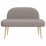 vidaXL čalúnená lavica so spätným opierkom Sivohnedá 110 x 60 x 76 cm – Obrázok 3