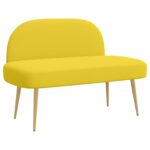 vidaXL čalúnená lavica so spätným opierkom Svetložltá 110 x 60 x 76 cm – Obrázok 2