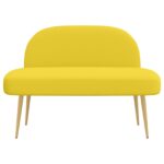 vidaXL čalúnená lavica so spätným opierkom Svetložltá 110 x 60 x 76 cm – Obrázok 3
