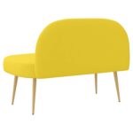 vidaXL čalúnená lavica so spätným opierkom Svetložltá 110 x 60 x 76 cm – Obrázok 4