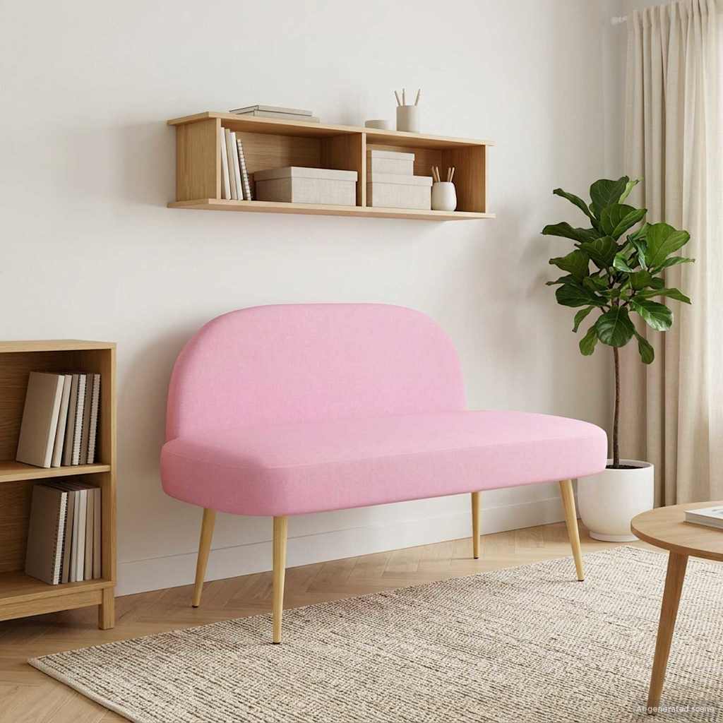 42040768_1.jpg vidaXL čalúnená lavica so spätným opierkom Ružová 110 x 60 x 76 cm – Obrázok 1