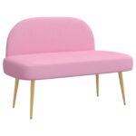 vidaXL čalúnená lavica so spätným opierkom Ružová 110 x 60 x 76 cm – Obrázok 2