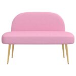 vidaXL čalúnená lavica so spätným opierkom Ružová 110 x 60 x 76 cm – Obrázok 3