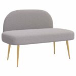 vidaXL čalúnená lavica so spätným opierkom Svetlosivá 110 x 60 x 76 cm – Obrázok 2