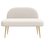 vidaXL čalúnená lavica so spätným opierkom Krémová 110 x 60 x 76 cm – Obrázok 3