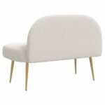 vidaXL čalúnená lavica so spätným opierkom Krémová 110 x 60 x 76 cm – Obrázok 4