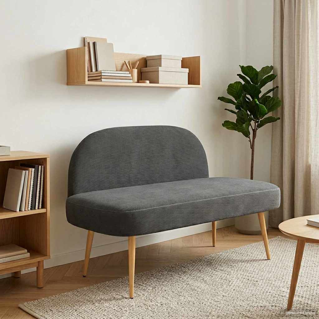 42040777_1.jpg vidaXL čalúnená lavica so spätným opierkom Tmavosivá 110 x 60 x 76 cm – Obrázok 1