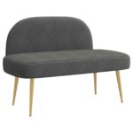 vidaXL čalúnená lavica so spätným opierkom Tmavosivá 110 x 60 x 76 cm – Obrázok 2