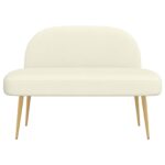 vidaXL čalúnená lavica so spätným opierkom Krémová 110 x 60 x 76 cm – Obrázok 3