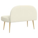 vidaXL čalúnená lavica so spätným opierkom Krémová 110 x 60 x 76 cm – Obrázok 4