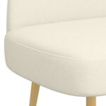 vidaXL čalúnená lavica so spätným opierkom Krémová 110 x 60 x 76 cm – Obrázok 5