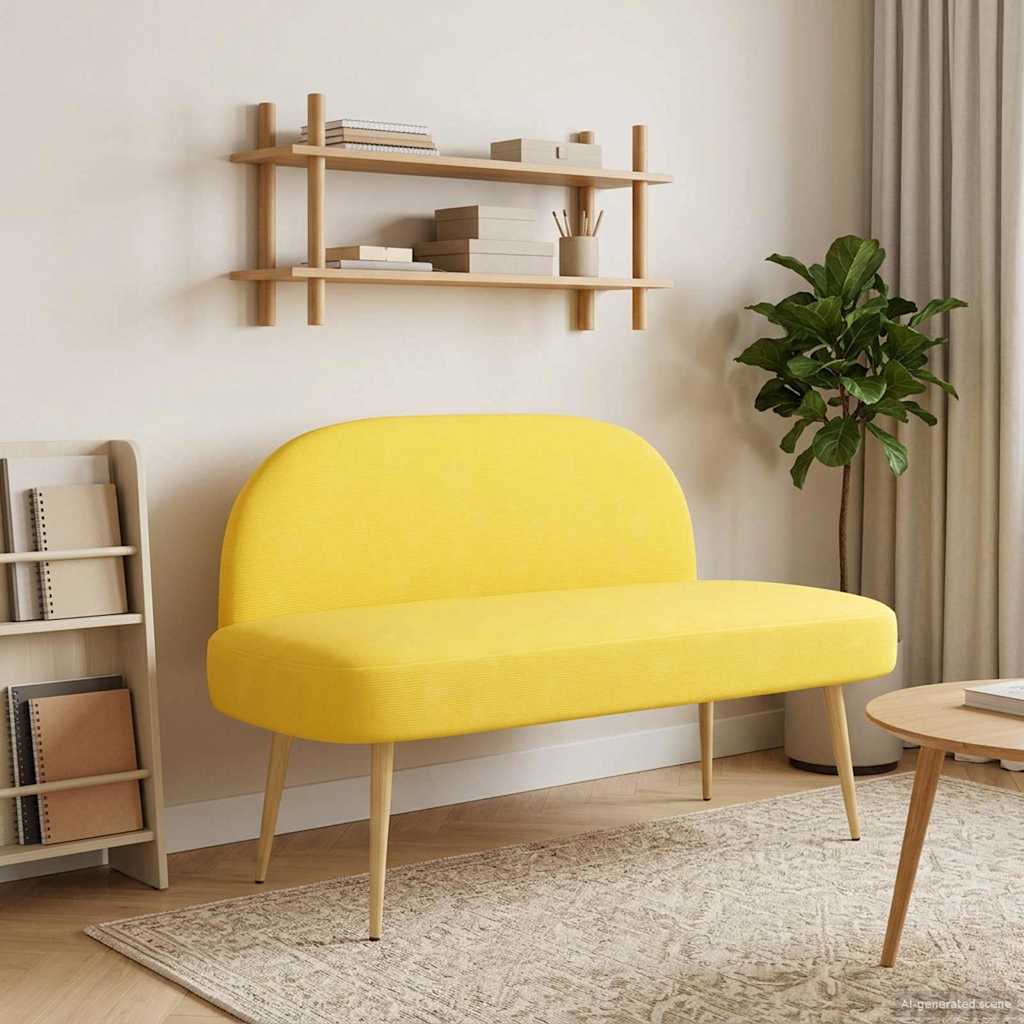 42040782_1.jpg vidaXL čalúnená lavica so spätným opierkom Svetložltá 110 x 60 x 76 cm – Obrázok 1