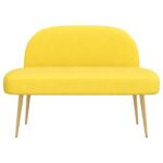 vidaXL čalúnená lavica so spätným opierkom Svetložltá 110 x 60 x 76 cm – Obrázok 3