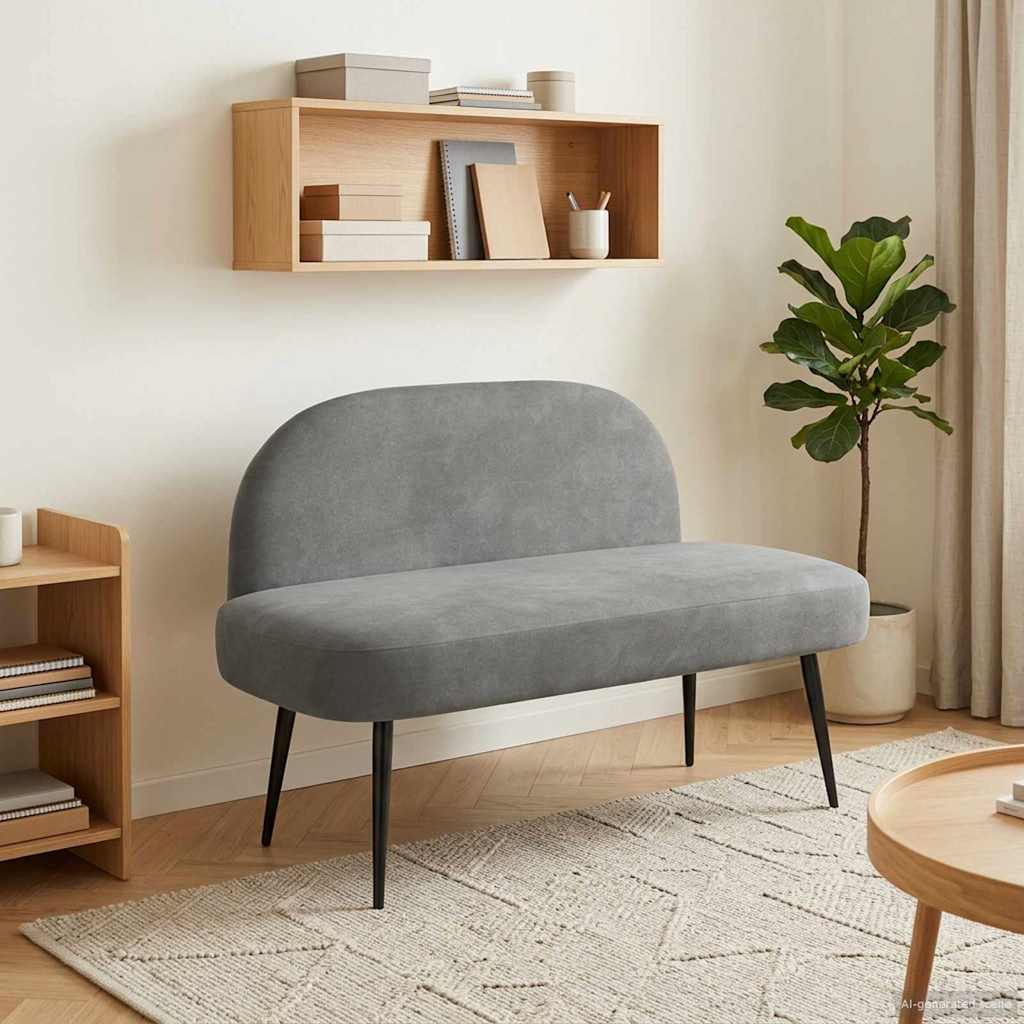 42040786_1.jpg vidaXL čalúnená lavica so spätným opierkom Tmavosivá 110 x 60 x 76 cm – Obrázok 1