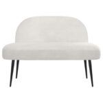vidaXL čalúnená lavica so spätným opierkom Krémová 110 x 60 x 76 cm – Obrázok 3