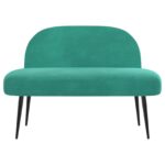 vidaXL čalúnená lavica so spätným opierkom Tyrkysová 110 x 60 x 76 cm – Obrázok 3