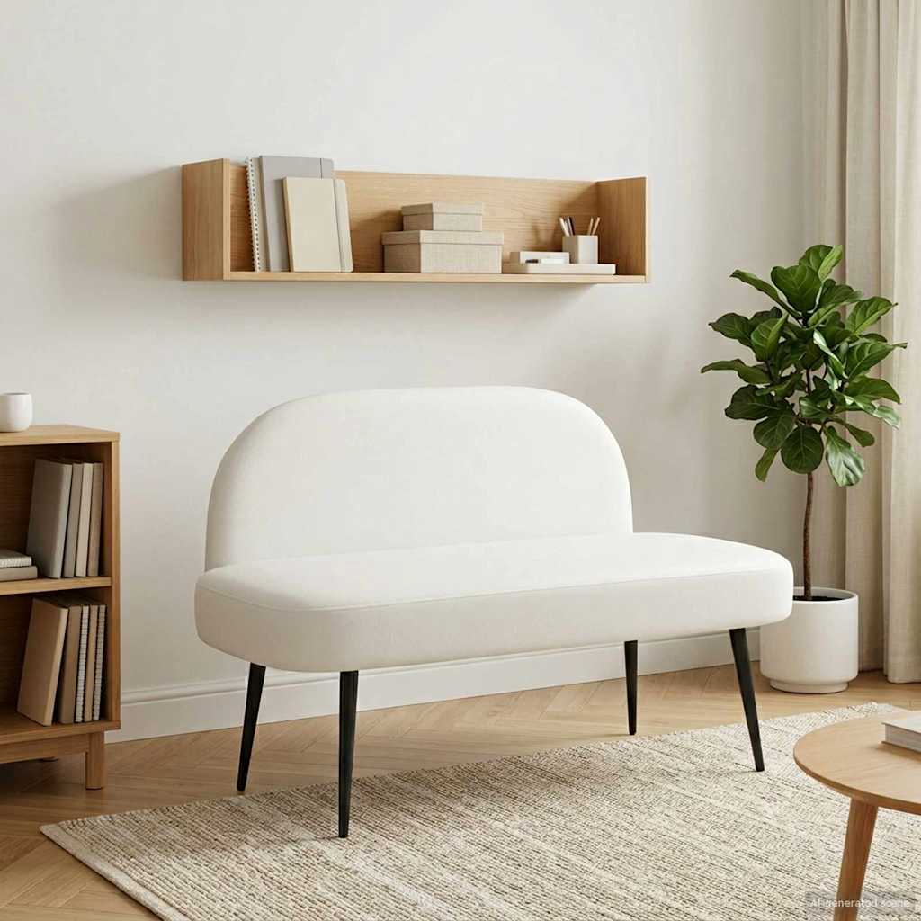 42040806_1.jpg vidaXL čalúnená lavica so spätným opierkom Biela 110 x 60 x 76 cm – Obrázok 1