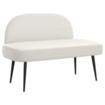 vidaXL čalúnená lavica so spätným opierkom Biela 110 x 60 x 76 cm – Obrázok 2