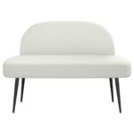 vidaXL čalúnená lavica so spätným opierkom Biela 110 x 60 x 76 cm – Obrázok 3