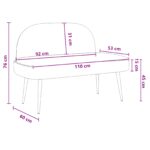 vidaXL čalúnená lavica so spätným opierkom Biela 110 x 60 x 76 cm – Obrázok 7