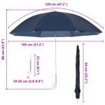 vidaXL Dáždnictvo s klipom 2 pcs Námornícka modrá Ø 105 x 86 cm – Obrázok 10