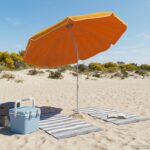 vidaXL Záhradný slnečník 160 cm 170T polyester Oranžová – Obrázok 3