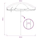 vidaXL Záhradný slnečník 160 cm 170T polyester Oranžová – Obrázok 7