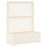vidaXL Veľký kvetináč s trelážou Biela 99,5 x 43 x 133,5 cm PP