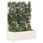 vidaXL Veľký kvetináč s trelážou Biela 99,5 x 43 x 133,5 cm PP – Obrázok 2