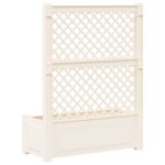 vidaXL Veľký kvetináč s trelážou Biela 99,5 x 43 x 133,5 cm PP – Obrázok 5
