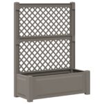 vidaXL Veľký kvetináč s trelážou Sivá 99,5 x 43 x 133,5 cm PP – Obrázok 2