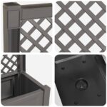 vidaXL Veľký kvetináč s trelážou Sivá 99,5 x 43 x 133,5 cm PP – Obrázok 7