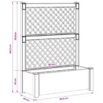 vidaXL Veľký kvetináč s trelážou Sivá 99,5 x 43 x 133,5 cm PP – Obrázok 8