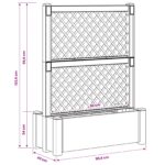 vidaXL Veľký kvetináč s trelliskom Sivá 99,5 x 43 x 133,5 PP – Obrázok 6