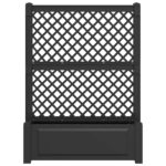 vidaXL Veľký kvetináč s trelliskom Antracitová 99,5 x 43 x 133,5 PP – Obrázok 3